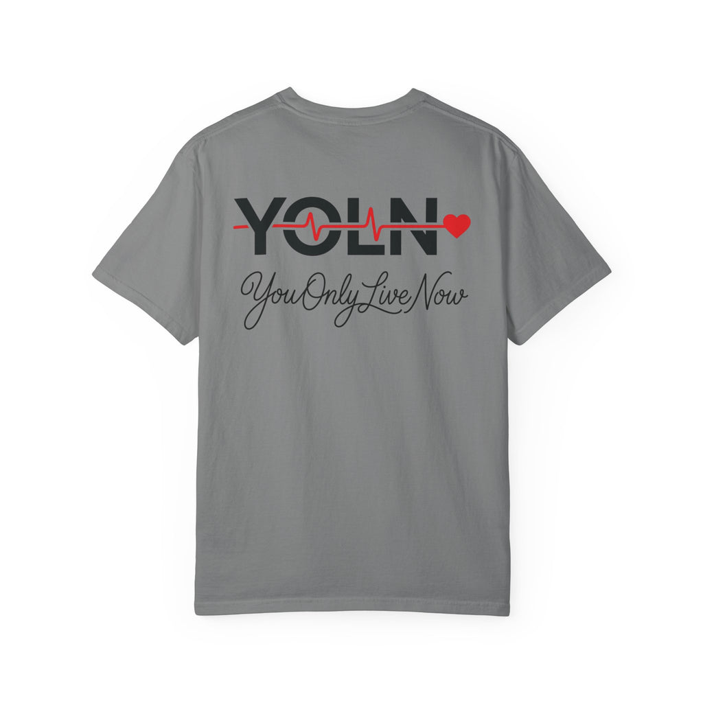 YOLN Heartbeat T-Shirt — "You Only Live Now" Graphic Tee