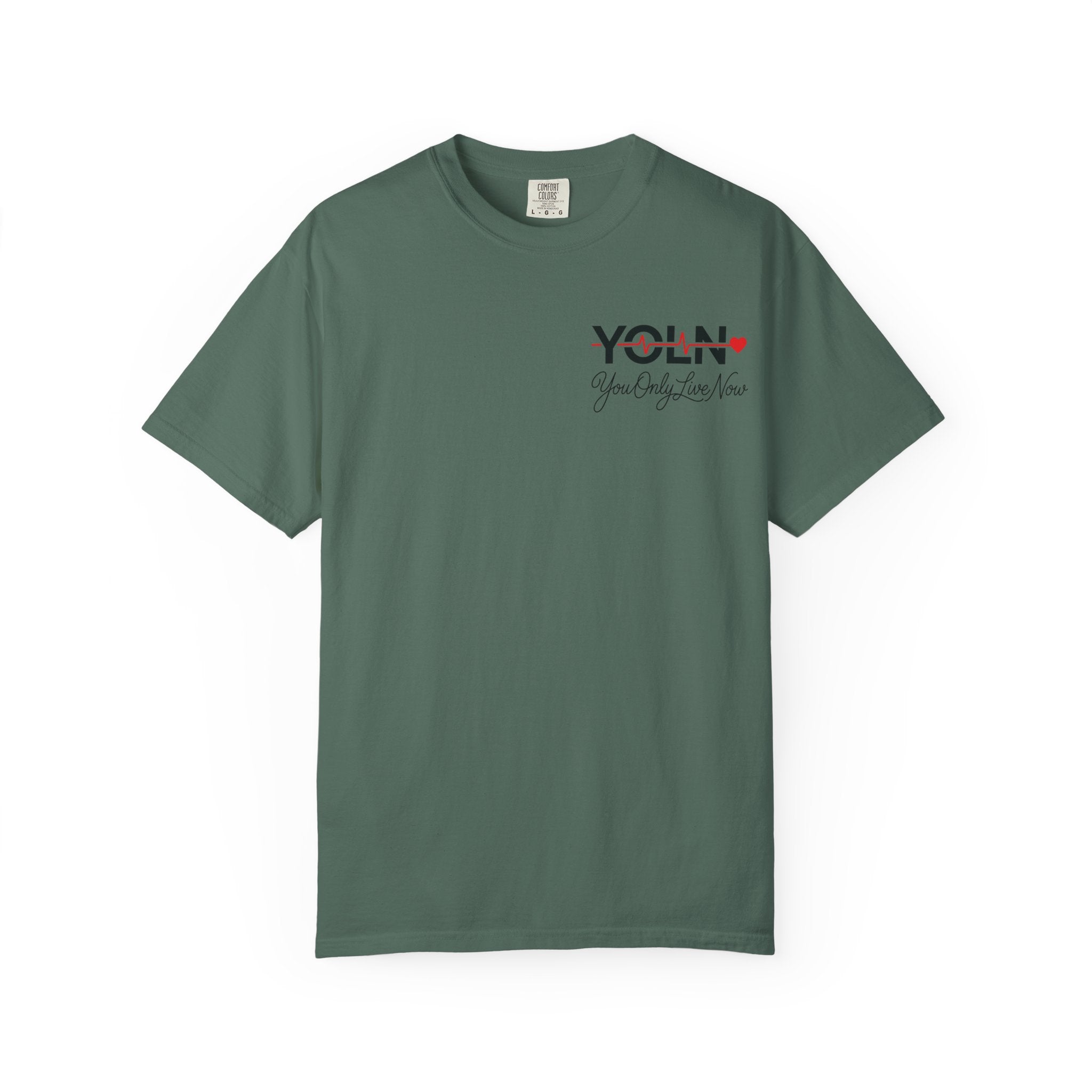 YOLN Heart T-Shirt (Womens) — "You Only Live Now" Graphic Tee