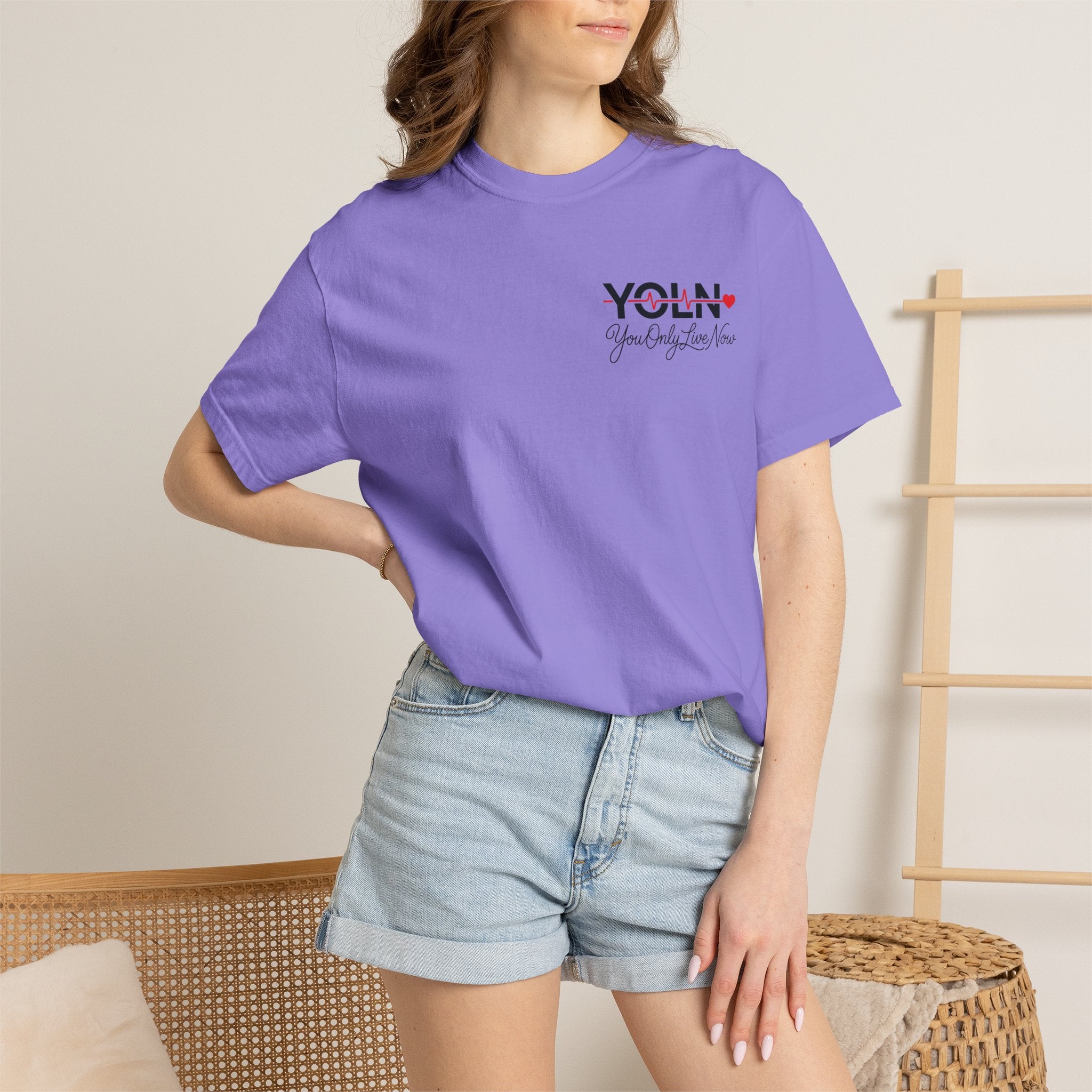 YOLN Heartbeat T-Shirt — "You Only Live Now" Graphic Tee