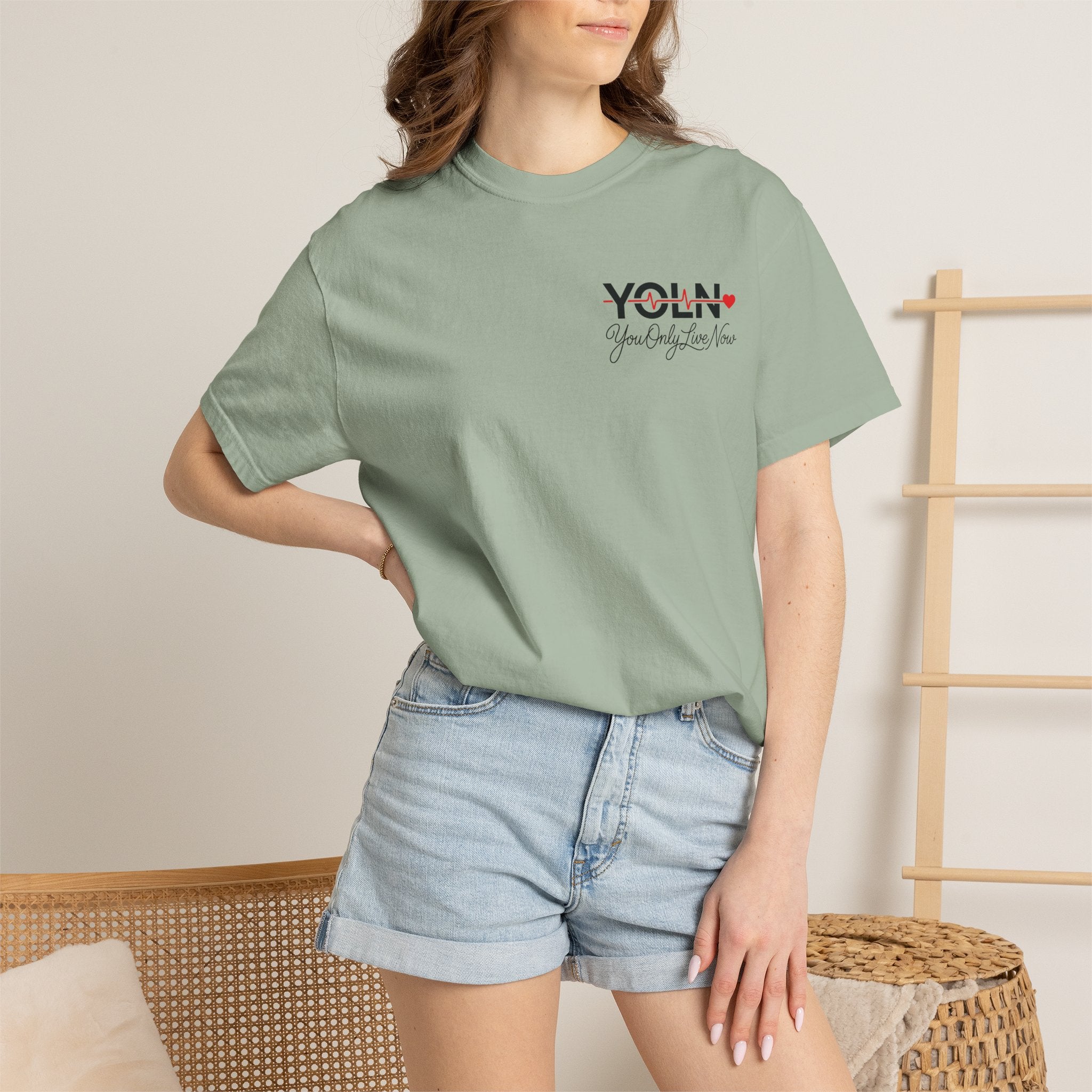 YOLN Heartbeat T-Shirt — "You Only Live Now" Graphic Tee