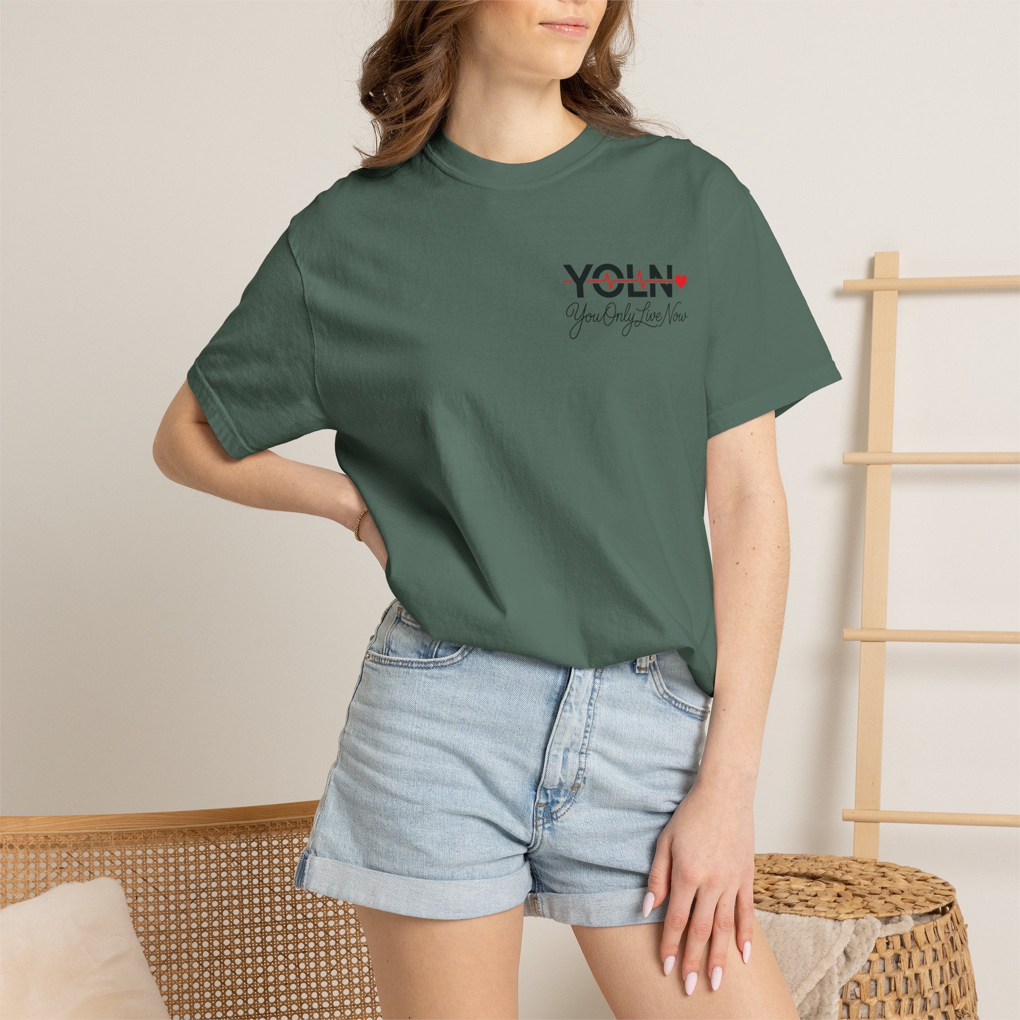 YOLN Heartbeat T-Shirt — "You Only Live Now" Graphic Tee