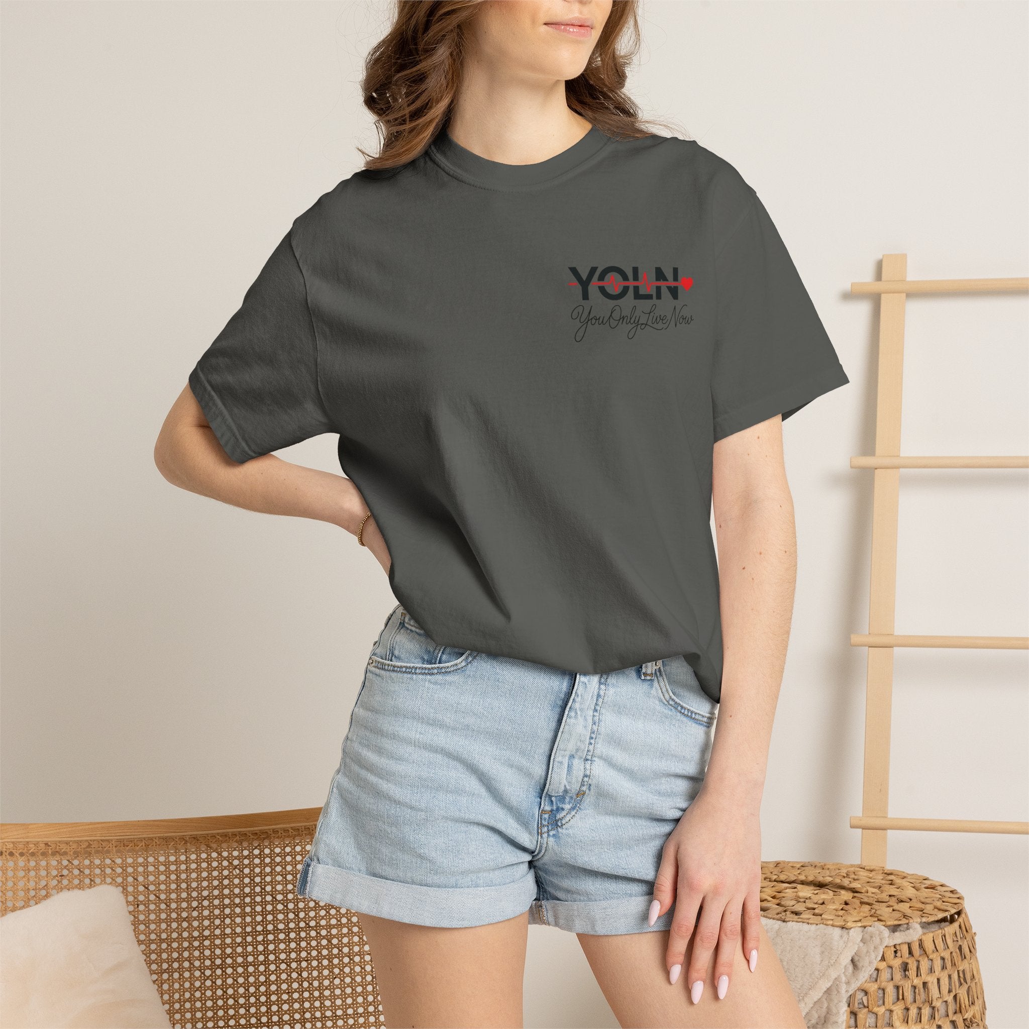 YOLN Heartbeat T-Shirt — "You Only Live Now" Graphic Tee