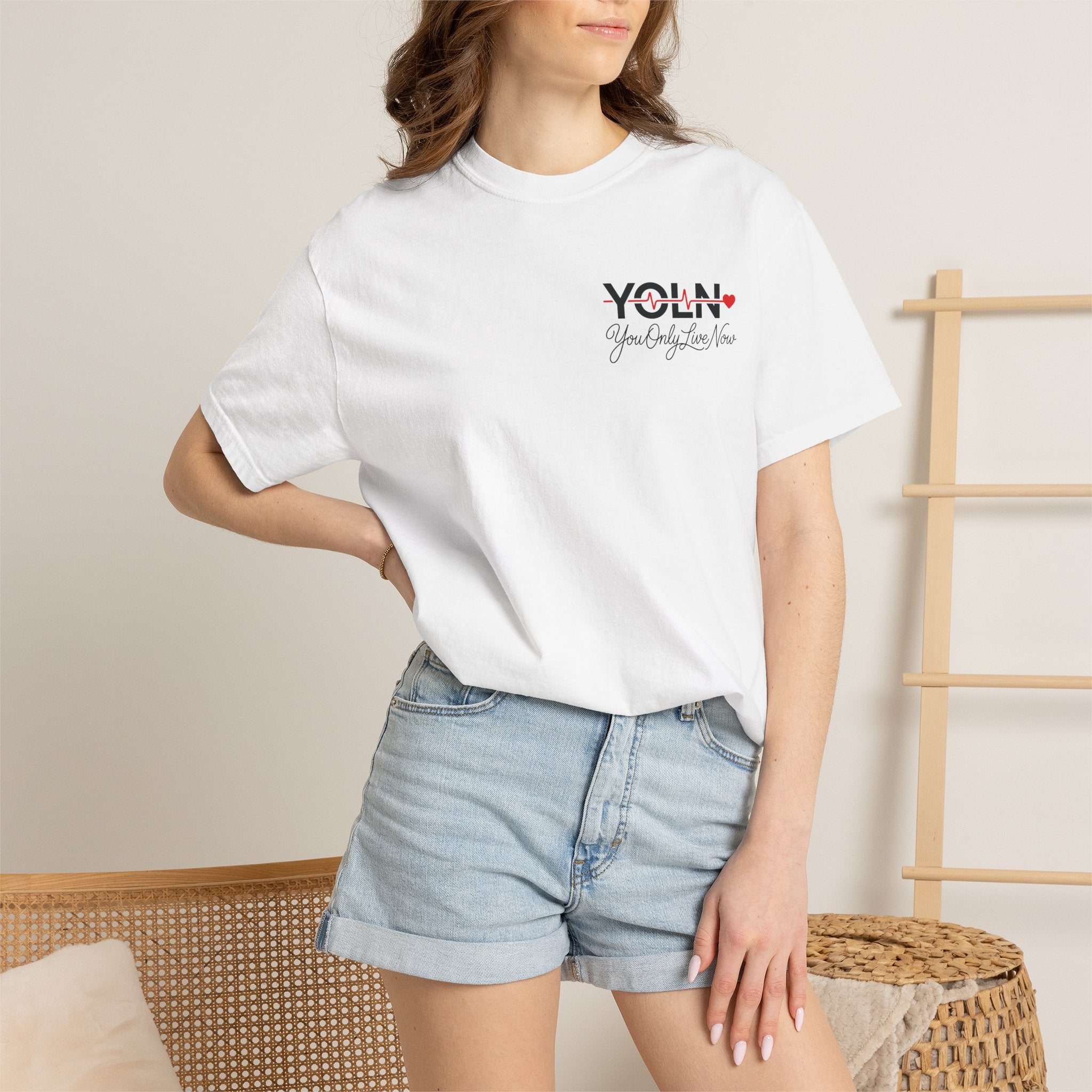 YOLN Heartbeat T-Shirt — "You Only Live Now" Graphic Tee