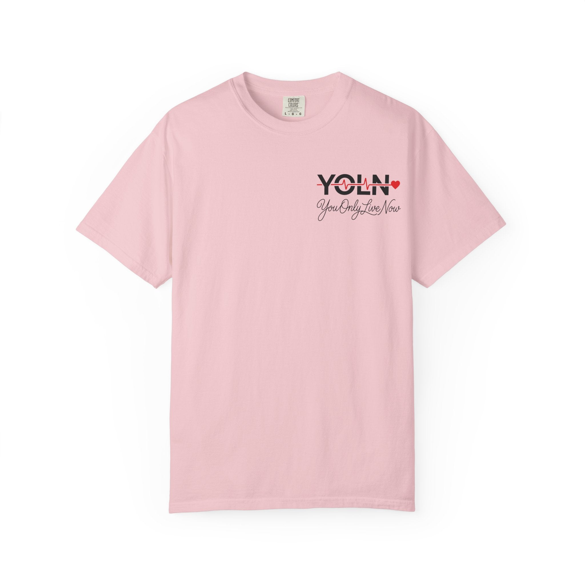 YOLN Heart T-Shirt (Womens) — "You Only Live Now" Graphic Tee