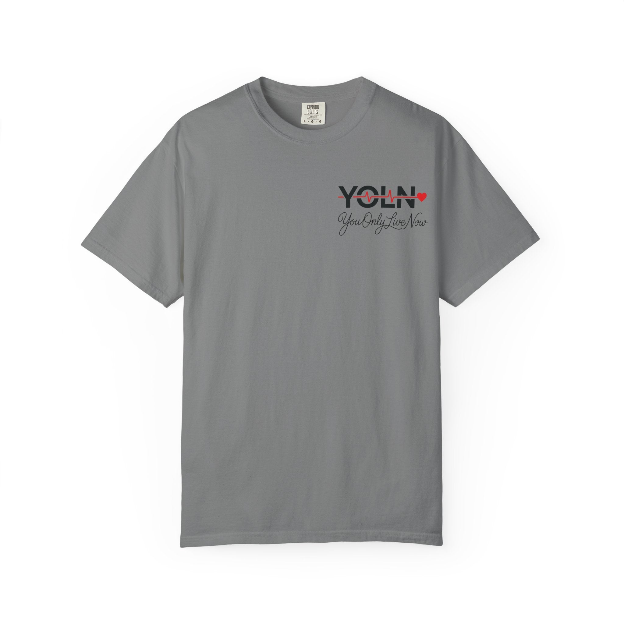 YOLN Heart T-Shirt (Womens) — "You Only Live Now" Graphic Tee