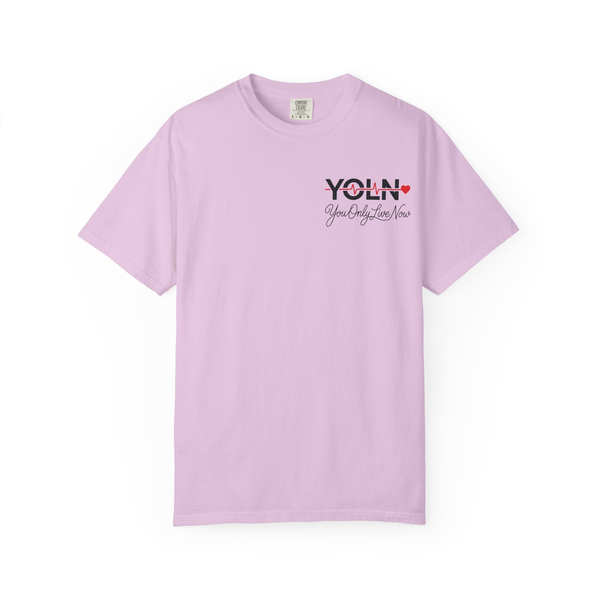 YOLN Heart T-Shirt (Womens) — "You Only Live Now" Graphic Tee