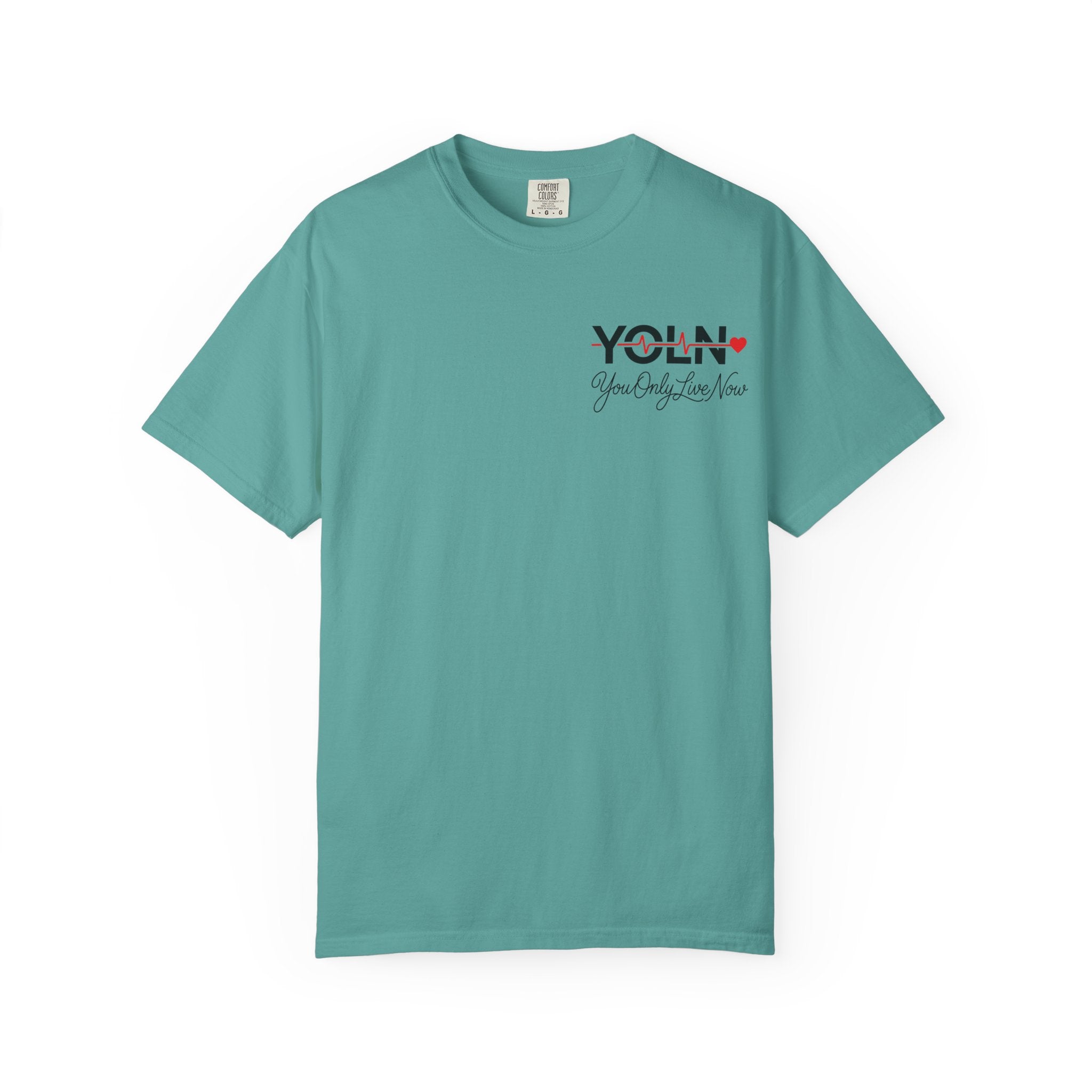 YOLN Heart T-Shirt (Womens) — "You Only Live Now" Graphic Tee