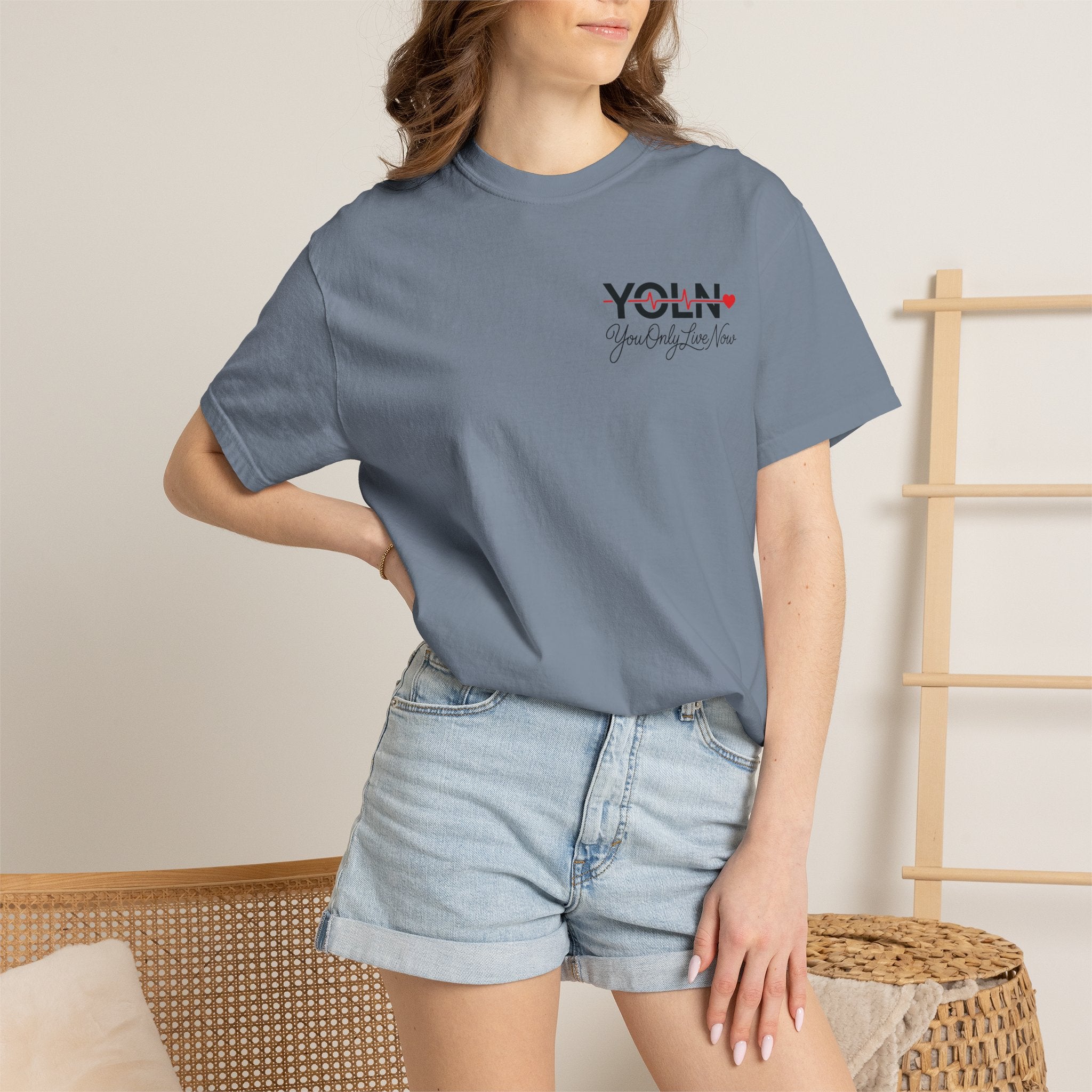 YOLN Heartbeat T-Shirt — "You Only Live Now" Graphic Tee