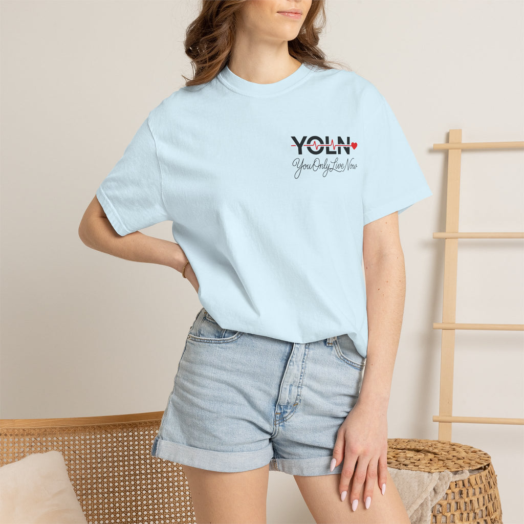 YOLN YOLO Heart T-Shirt (WOMENS) — "You Only Live Now" Graphic Tee