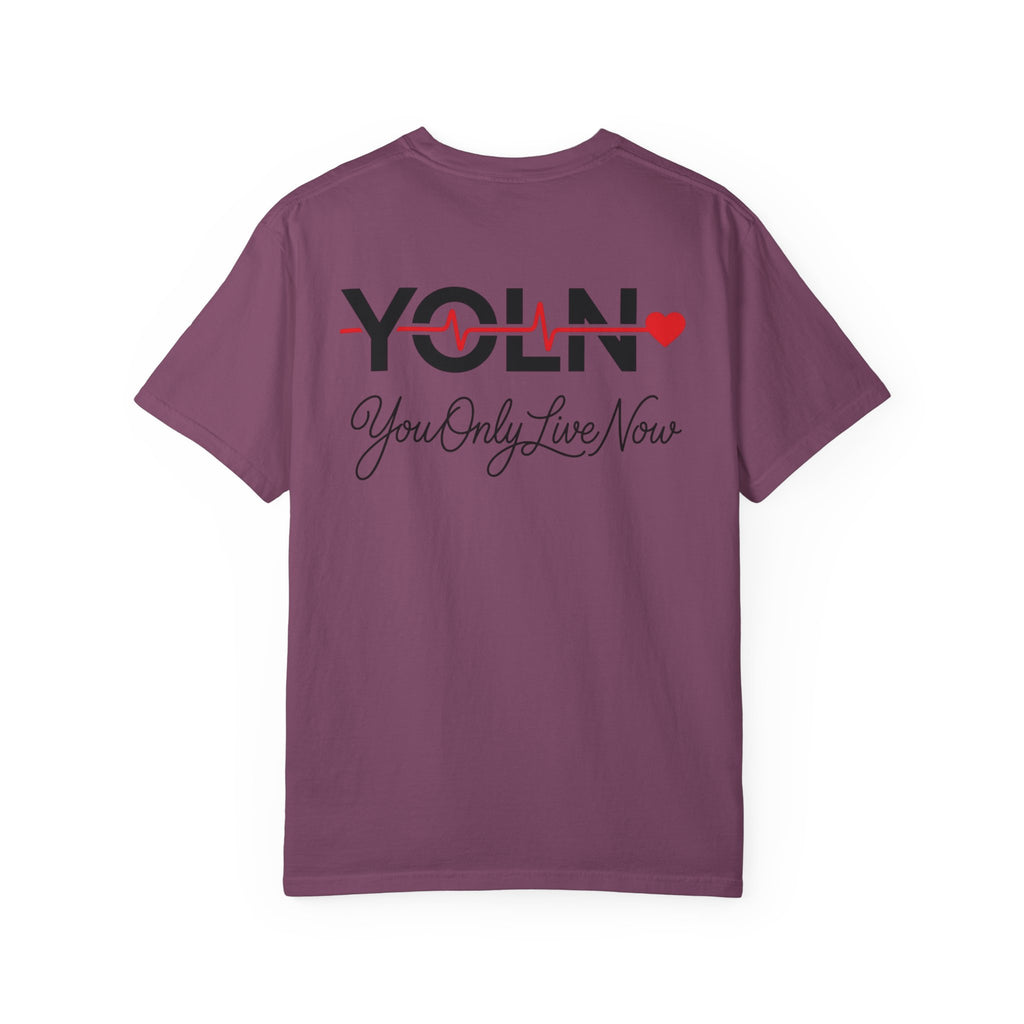 YOLN Heartbeat T-Shirt — "You Only Live Now" Graphic Tee
