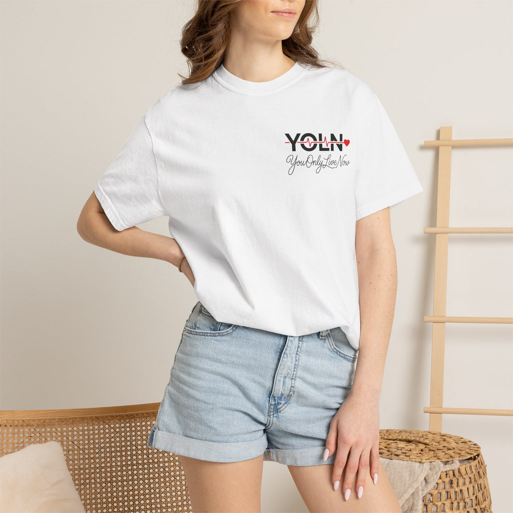 YOLN YOLO Heart T-Shirt (WOMENS) — "You Only Live Now" Graphic Tee