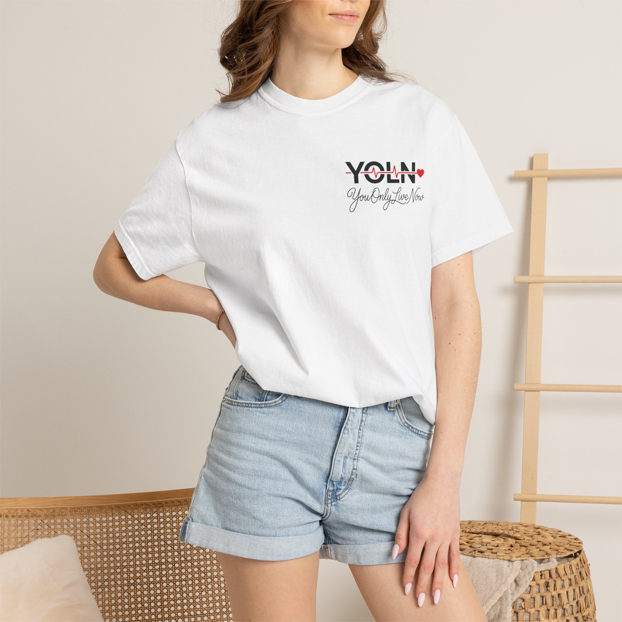 YOLN YOLO Heart T-Shirt (WOMENS) — "You Only Live Now" Graphic Tee