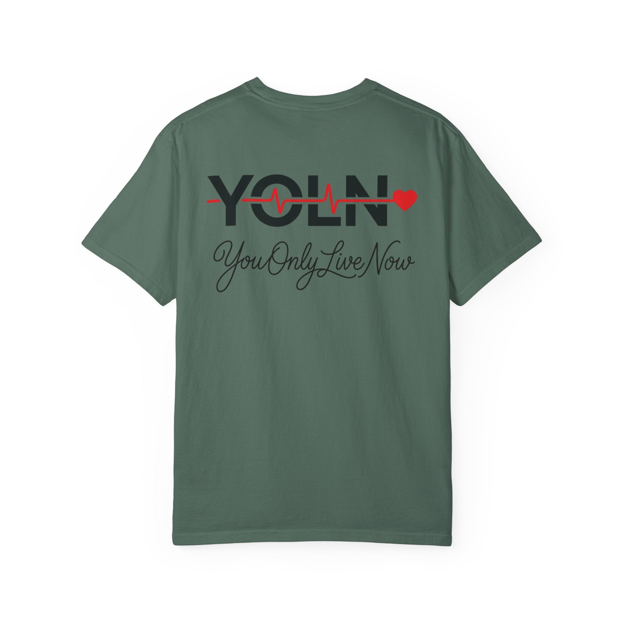 YOLN Heartbeat T-Shirt — "You Only Live Now" Graphic Tee