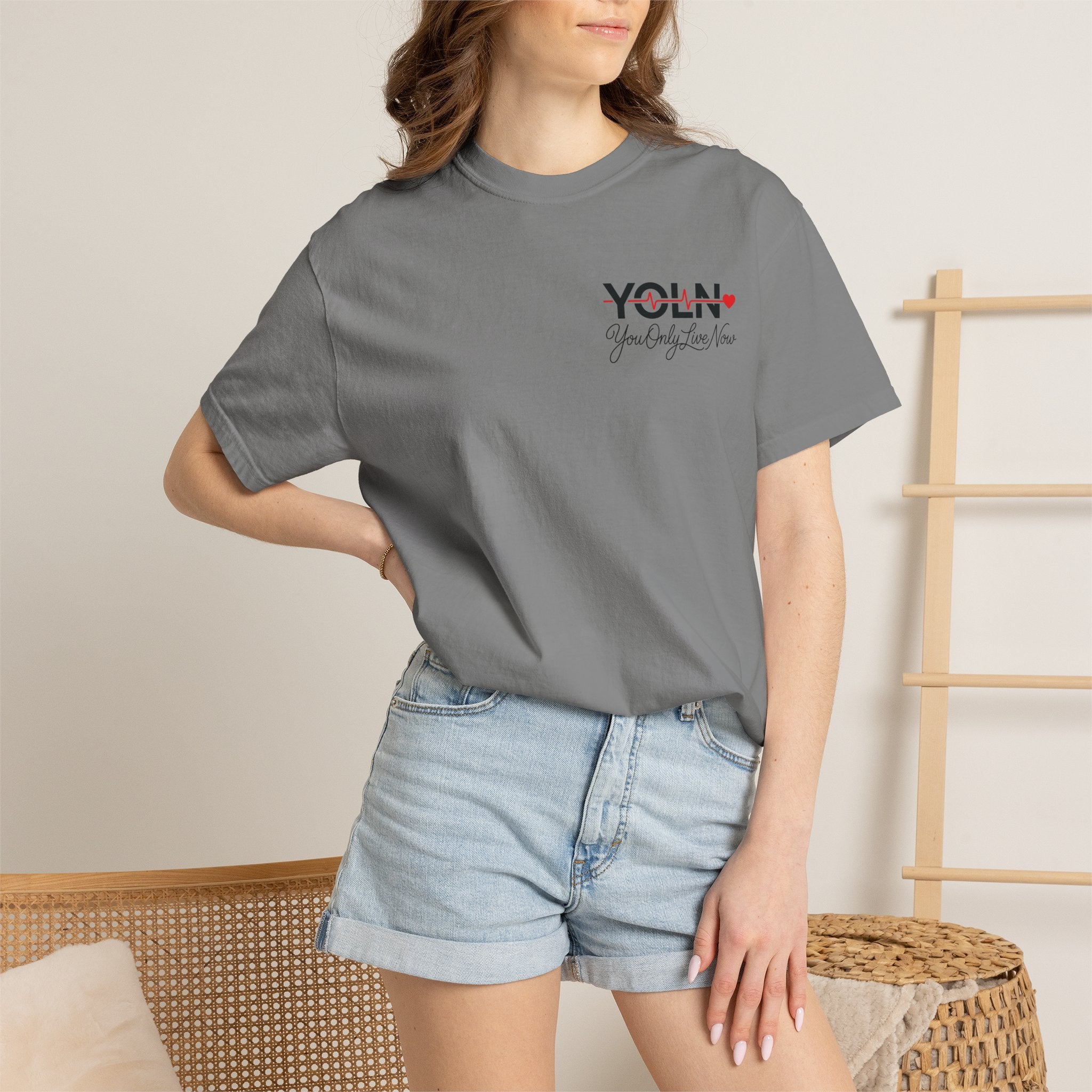 YOLN Heartbeat T-Shirt — "You Only Live Now" Graphic Tee