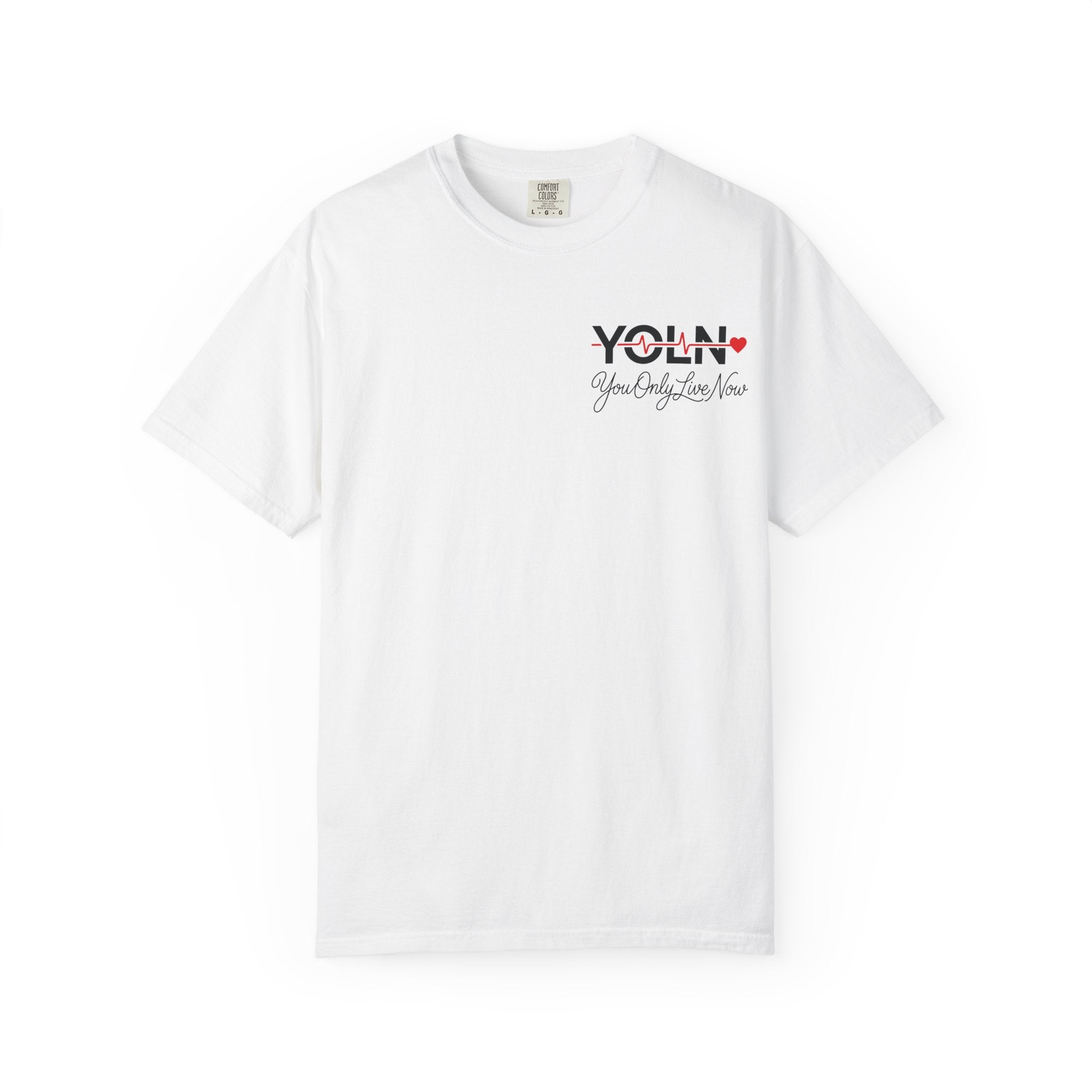 YOLN Heart T-Shirt (Womens) — "You Only Live Now" Graphic Tee