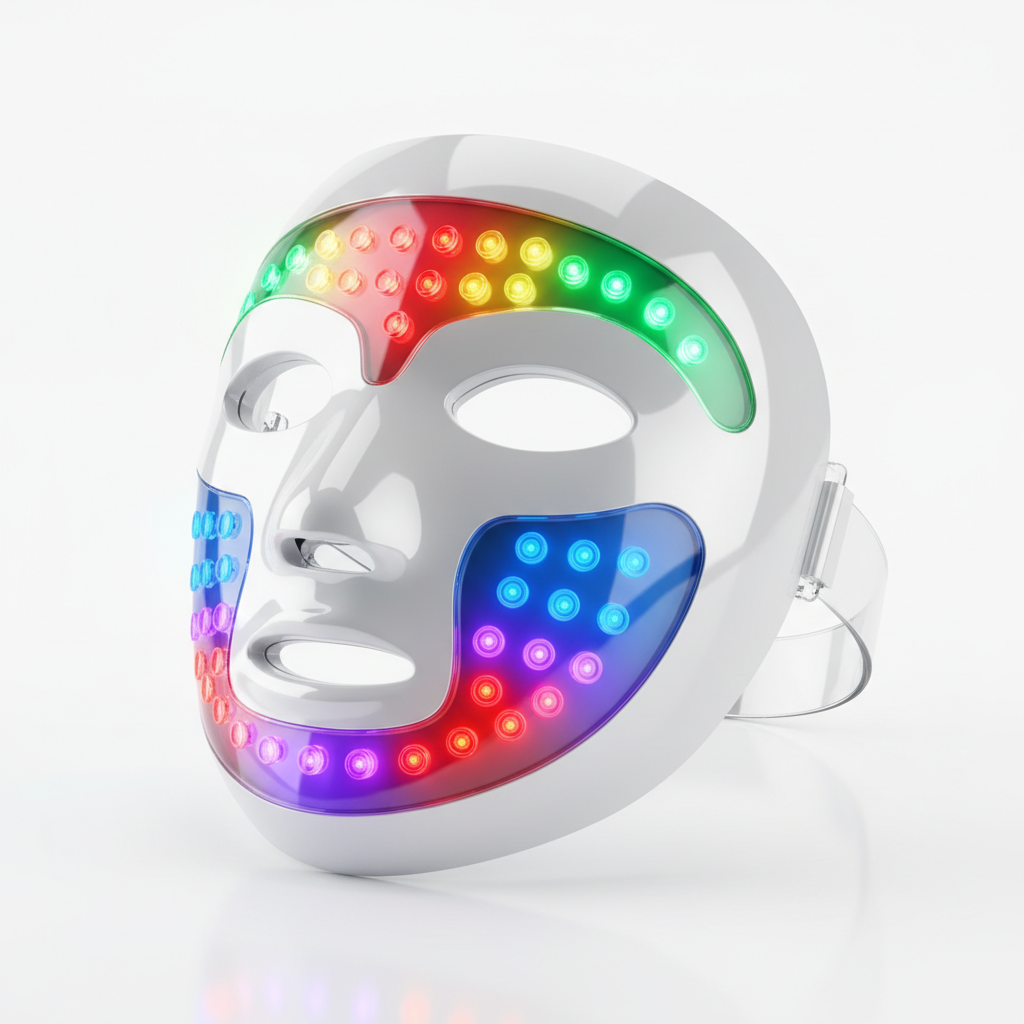 LED Light Therapy Face Mask with multi-colored LEDs